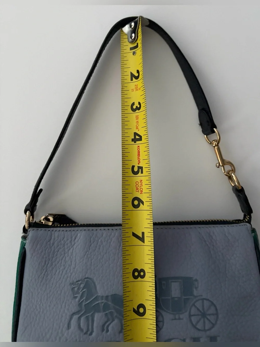 Coach Wristlet Nolita 19 in Colorblock Leather Bag Horse and Carriage Twilight